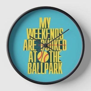 Funny Softball Weekend At The Ballpark Sports Clock