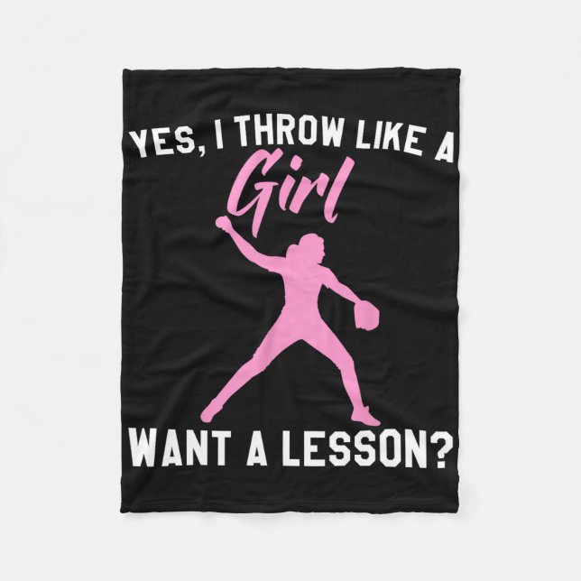 Funny Softll Art For Girls Women Softll Player Sof Fleece Blanket (Front)