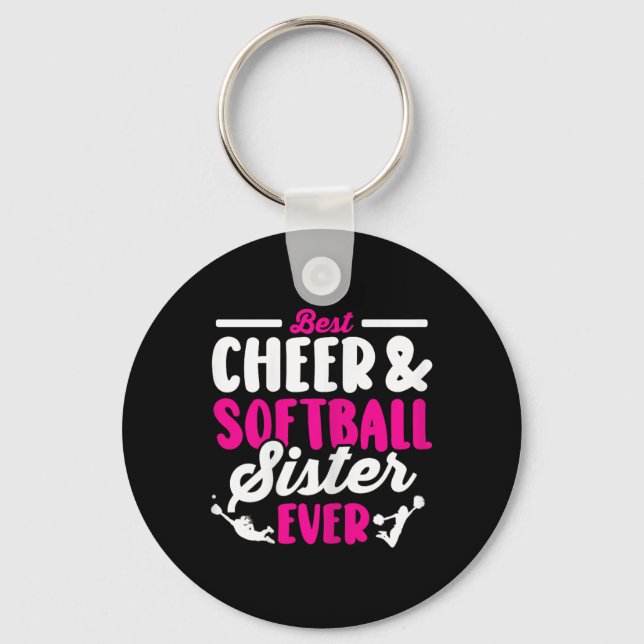 Funny Softll Cheer Lover Graphic Cheer Sister Soft Key Ring (Front)