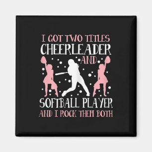 Funny Softll Cheer Lover Graphic Women Girls Cheer Magnet