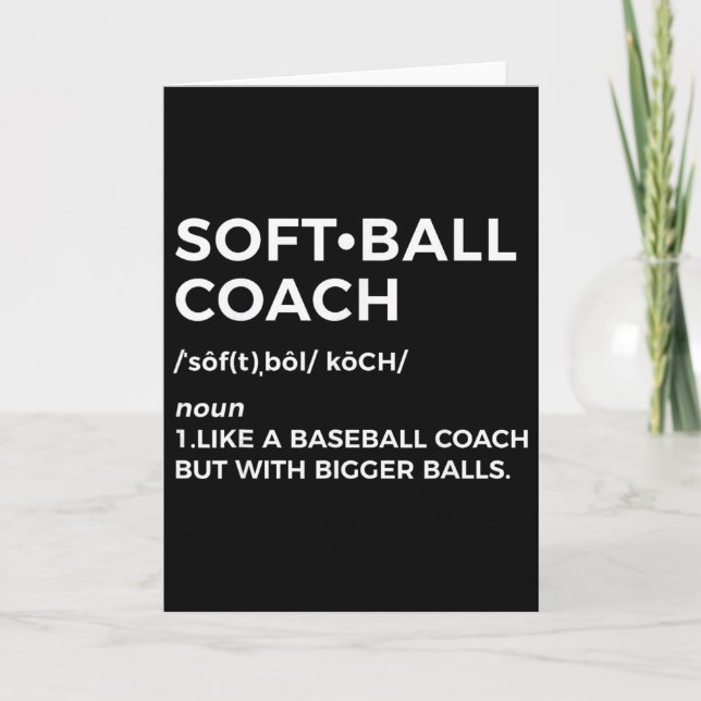 Funny Softll Coach Gift - Softll Coach  Card (Front)