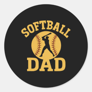 Funny Softll Dad Father's Day For Sports Fan  Classic Round Sticker