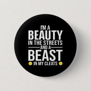 Funny Softll Design For Women Girls Softll Team Pl 6 Cm Round Badge