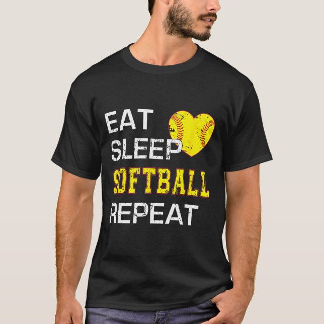 Funny Softll Eat Sleep Softll Repeat For Girls Sof T-Shirt (Front)