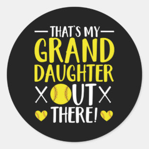 Funny Softll Lover Proud Grandma Granddaughter Gif Classic Round Sticker