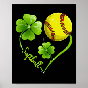 Funny Softll Lover Shamrock Clover Heart St Patric Poster