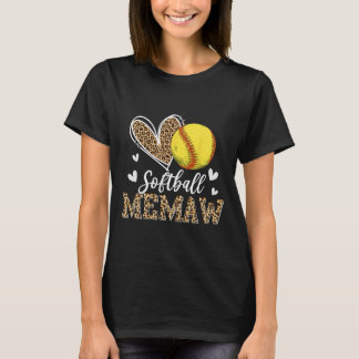 Funny Softll Memaw Leopard Memaw Softll Player  T-Shirt