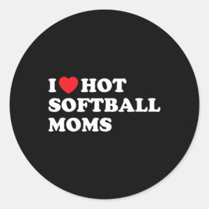 Funny Softll Shirt I Love Hot Softll Moms  Classic Round Sticker