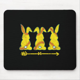 Funny Softll Sports Easter Bunny Rabbits Easter Da Mouse Pad