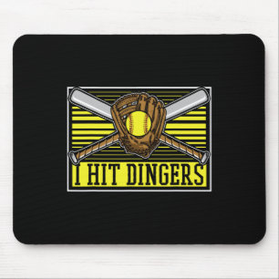 Funny Softll Tter Catcher Pitcher - I Hit Dingers Mouse Pad
