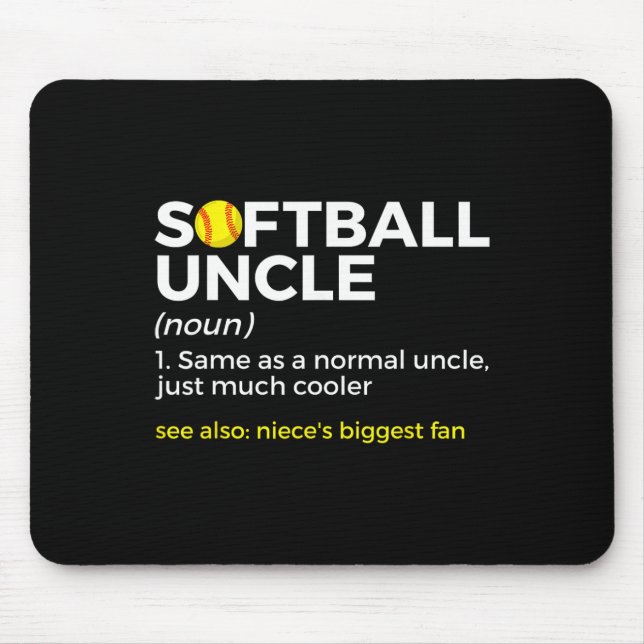 Funny Softll Uncle Definition Niece's Biggest Fan  Mouse Pad (Front)
