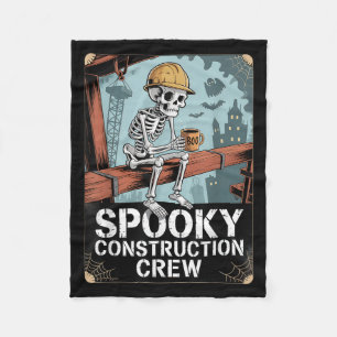 Funny Soky Skeleton Workers Halloween Construction Fleece Blanket