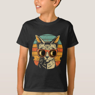 Funny Solar Eclipse Cat Sunglasses T-Shirt