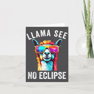 Funny Solar Eclipse Llama April 8 Card