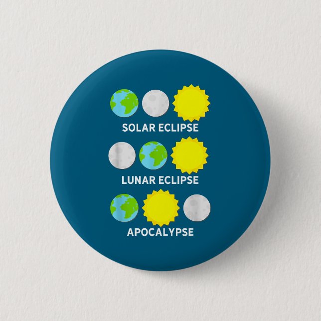 Funny Solar Eclipse Lunar Eclipse Apocalypse 6 Cm Round Badge (Front)