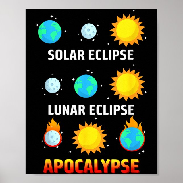 Funny Solar Eclipse Lunar Eclipse Apocalypse Poster (Front)