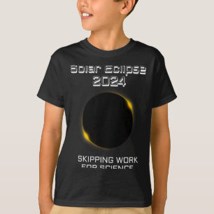 Funny Solar Eclipse Skipping Work Science T-Shirt