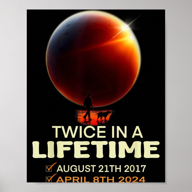 Funny Solar Eclipse Twice Lifetime Solar Poster (Front)