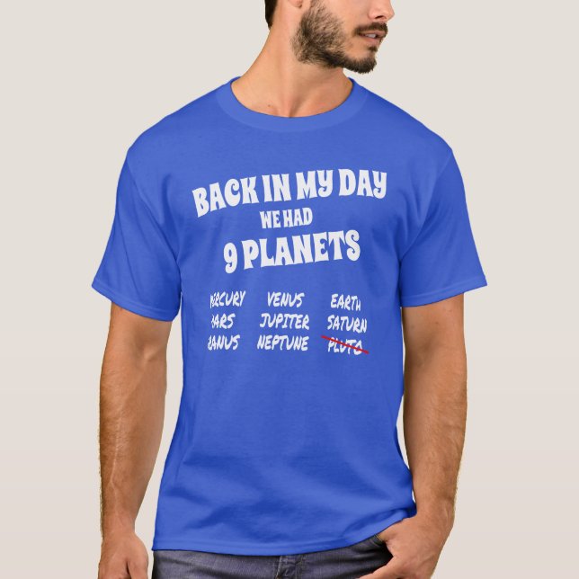 Funny Solar System, 9 Planets T-Shirt (Front)