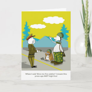 Funny soldier Happy Birthday card