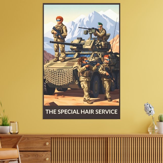 Funny soldiers poster canvas print (Insitu(LivingRoom))