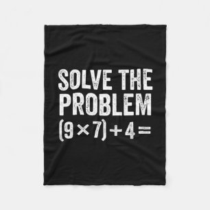 Funny Solve The Problem 67 Meme Six Seven  Fleece Blanket