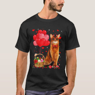Funny Somali Cat Heart Valentine Cat Lover T-Shirt