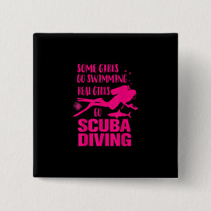 Funny Some Girls Go Swimming Real Girls Design 15 Cm Square Badge