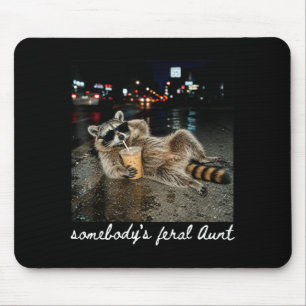 Funny Somebodys Fvibesl Aunt Racoon Coffee Mouse Pad