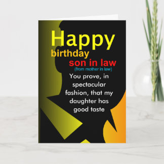 funny son in law birthday Folded Greeting Card