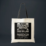 Funny Son in Law Birthday Gift Ideas Awesome Tote Bag<br><div class="desc">Funny Son in Law Birthday Gift Ideas Awesome Mother in Law Gift. Perfect gift for your dad,  mum,  papa,  men,  women,  friend and family members on Thanksgiving Day,  Christmas Day,  Mothers Day,  Fathers Day,  4th of July,  1776 Independent day,  Veterans Day,  Halloween Day,  Patrick's Day</div>