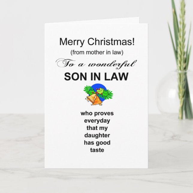 Funny son in law Christmas Card (Front)