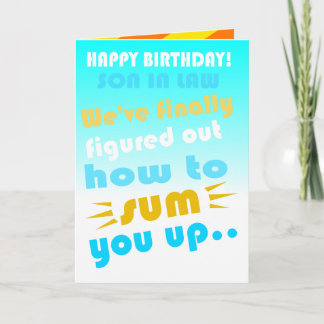 Funny son in law happy birthday wish card