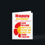 funny Son in law happy birthday wish Card<br><div class="desc">son in law birthday greeting card</div>