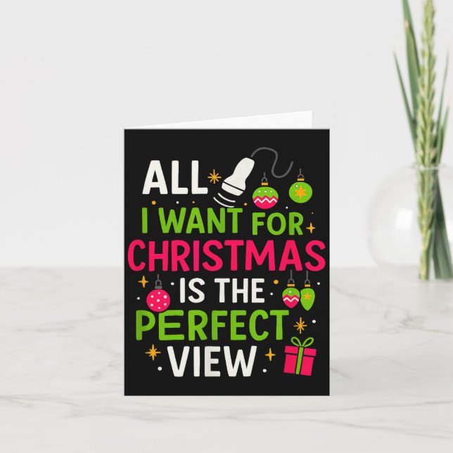 Funny Sonographer Christmas - Holiday Ultrasound T Card (Front)