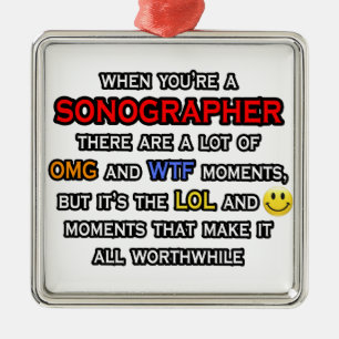 Funny Sonographer ... OMG WTF LOL Metal Tree Decoration