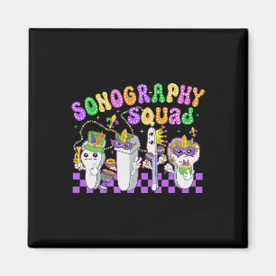 Funny Sonography Squad Mardi Gras Carnival Sonogra Magnet
