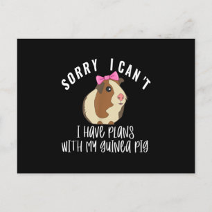 Funny Sorry I Have Plans With My Guinea Pig Cute Postcard