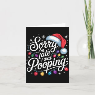 Funny Sorry I'm Late I Was Ong Xmas Lights Red San Card