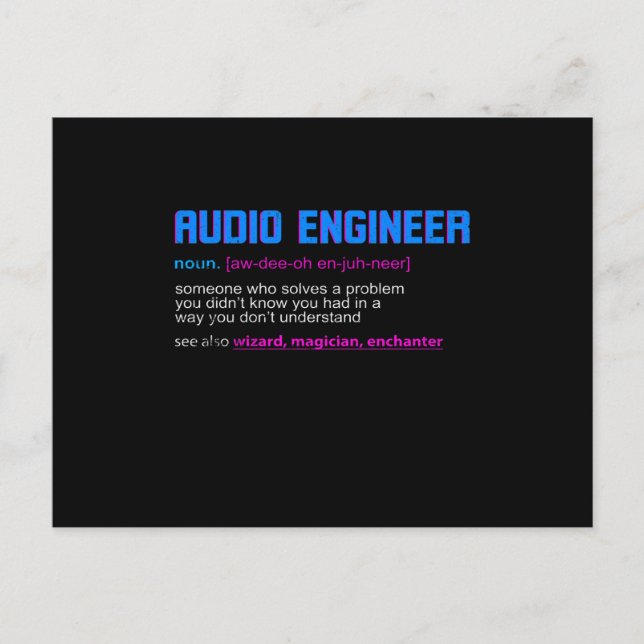 Funny Sound Engineer Audio Engineer Holiday Postcard (Front)