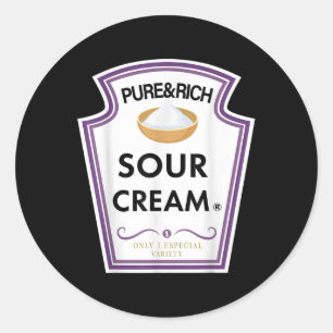Funny Sour Cream Group Condiment Family Halloween  Classic Round Sticker