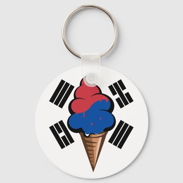 Funny South Korea ice cream flag Key Ring (Front)