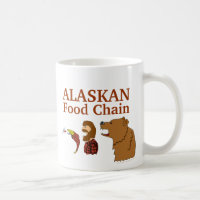 Funny Souvenir Mug Alaska Food Chain Bear Mosquito