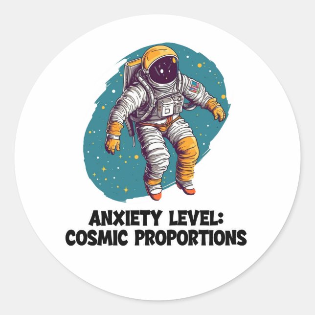 Funny Space Anxiety Sticker (Front)