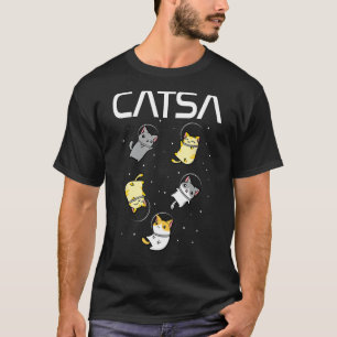 Funny Space Astronaut Cat Gifts Men Women Kids Cat T-Shirt