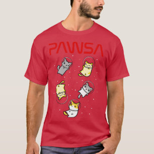 Funny Space Astronaut Cat Gifts Men Women Kids Cat T-Shirt