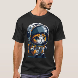 Funny Space Cat Gifts Men Women Kids Space Astrona T-Shirt