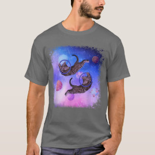 Funny Space Cats Kittens Astronaut Planet Outer Sp T-Shirt