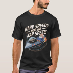 Funny Space Grandpa Nap Speed Retro Galaxy Pun T-Shirt