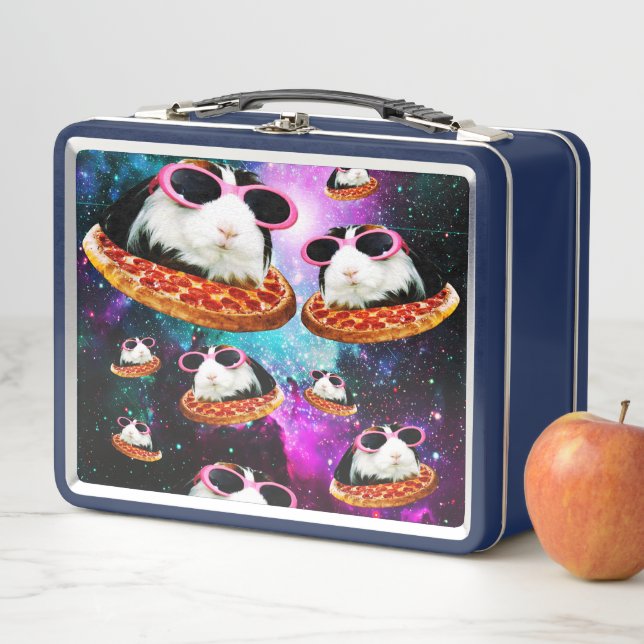 Funny space guinea pig metal lunch box (In Situ)